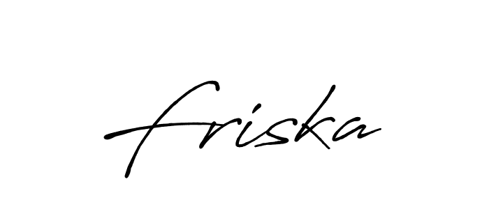 Make a beautiful signature design for name Friska . With this signature (Antro_Vectra_Bolder) style, you can create a handwritten signature for free. Friska  signature style 7 images and pictures png