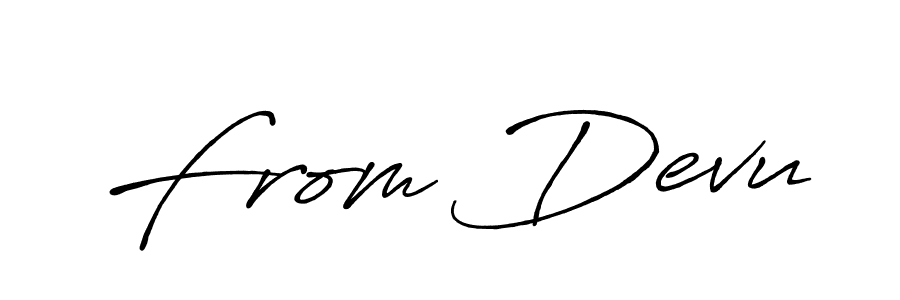 The best way (Antro_Vectra_Bolder) to make a short signature is to pick only two or three words in your name. The name From Devu include a total of six letters. For converting this name. From Devu signature style 7 images and pictures png