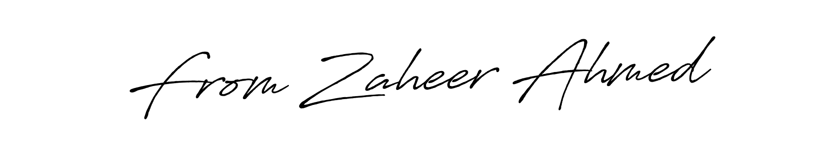 Create a beautiful signature design for name From Zaheer Ahmed. With this signature (Antro_Vectra_Bolder) fonts, you can make a handwritten signature for free. From Zaheer Ahmed signature style 7 images and pictures png