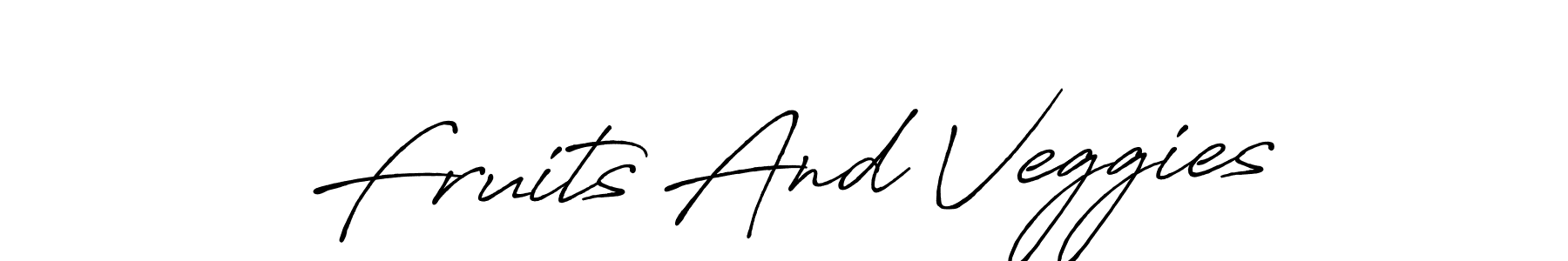 Create a beautiful signature design for name Fruits And Veggies. With this signature (Antro_Vectra_Bolder) fonts, you can make a handwritten signature for free. Fruits And Veggies signature style 7 images and pictures png