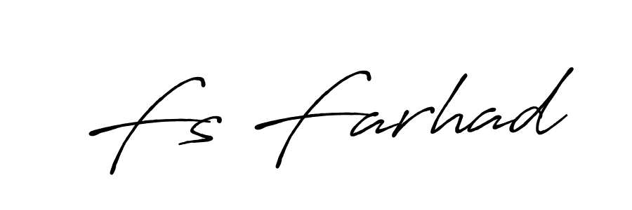Create a beautiful signature design for name Fs Farhad. With this signature (Antro_Vectra_Bolder) fonts, you can make a handwritten signature for free. Fs Farhad signature style 7 images and pictures png