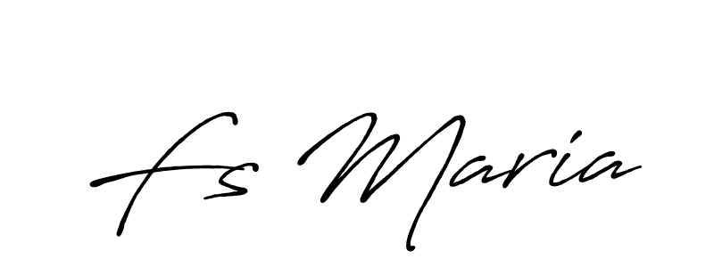 Make a beautiful signature design for name Fs Maria. With this signature (Antro_Vectra_Bolder) style, you can create a handwritten signature for free. Fs Maria signature style 7 images and pictures png