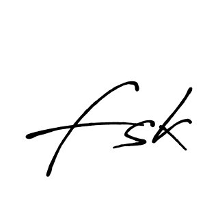 Use a signature maker to create a handwritten signature online. With this signature software, you can design (Antro_Vectra_Bolder) your own signature for name Fsk. Fsk signature style 7 images and pictures png