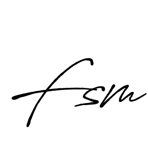 Create a beautiful signature design for name Fsm. With this signature (Antro_Vectra_Bolder) fonts, you can make a handwritten signature for free. Fsm signature style 7 images and pictures png