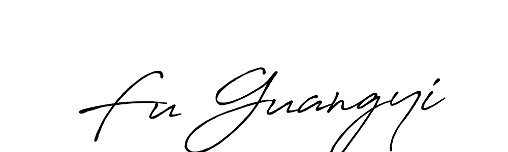 Make a beautiful signature design for name Fu Guangyi. With this signature (Antro_Vectra_Bolder) style, you can create a handwritten signature for free. Fu Guangyi signature style 7 images and pictures png