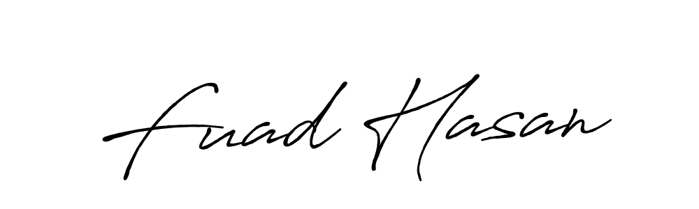 How to make Fuad Hasan name signature. Use Antro_Vectra_Bolder style for creating short signs online. This is the latest handwritten sign. Fuad Hasan signature style 7 images and pictures png