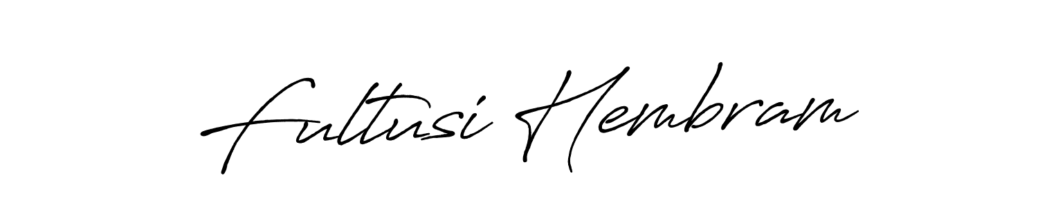 Fultusi Hembram stylish signature style. Best Handwritten Sign (Antro_Vectra_Bolder) for my name. Handwritten Signature Collection Ideas for my name Fultusi Hembram. Fultusi Hembram signature style 7 images and pictures png