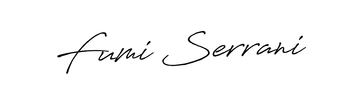 The best way (Antro_Vectra_Bolder) to make a short signature is to pick only two or three words in your name. The name Fumi Serrani include a total of six letters. For converting this name. Fumi Serrani signature style 7 images and pictures png