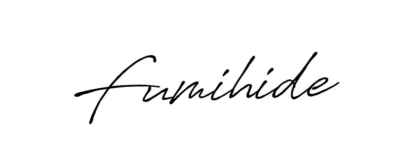 It looks lik you need a new signature style for name Fumihide. Design unique handwritten (Antro_Vectra_Bolder) signature with our free signature maker in just a few clicks. Fumihide signature style 7 images and pictures png