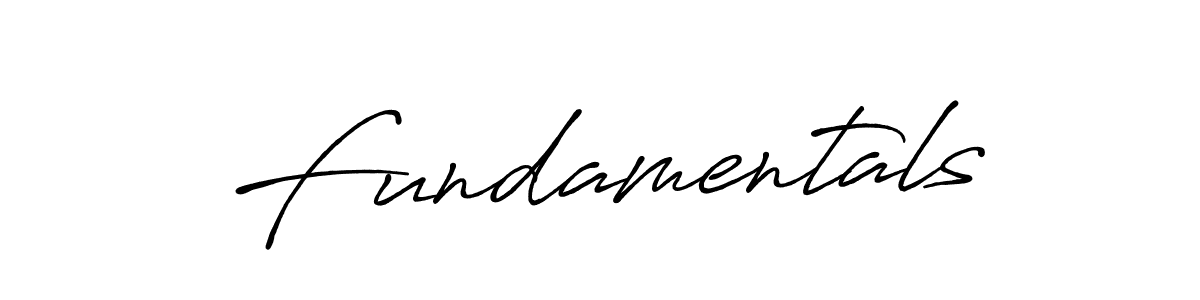 Make a beautiful signature design for name Fundamentals. With this signature (Antro_Vectra_Bolder) style, you can create a handwritten signature for free. Fundamentals signature style 7 images and pictures png