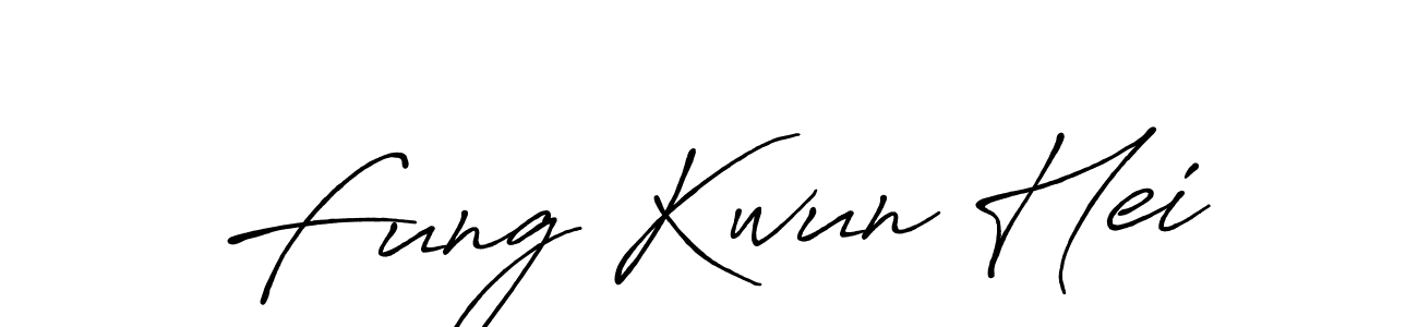 Create a beautiful signature design for name Fung Kwun Hei. With this signature (Antro_Vectra_Bolder) fonts, you can make a handwritten signature for free. Fung Kwun Hei signature style 7 images and pictures png