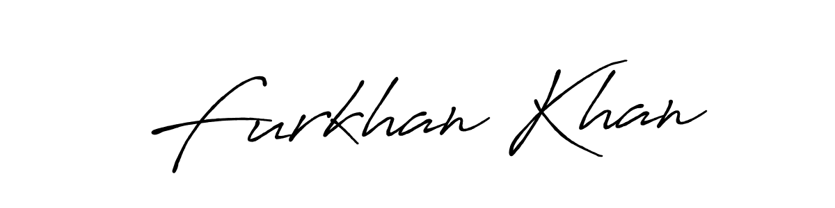 Create a beautiful signature design for name Furkhan Khan. With this signature (Antro_Vectra_Bolder) fonts, you can make a handwritten signature for free. Furkhan Khan signature style 7 images and pictures png