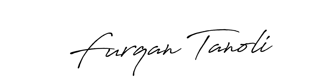 How to make Furqan Tanoli name signature. Use Antro_Vectra_Bolder style for creating short signs online. This is the latest handwritten sign. Furqan Tanoli signature style 7 images and pictures png