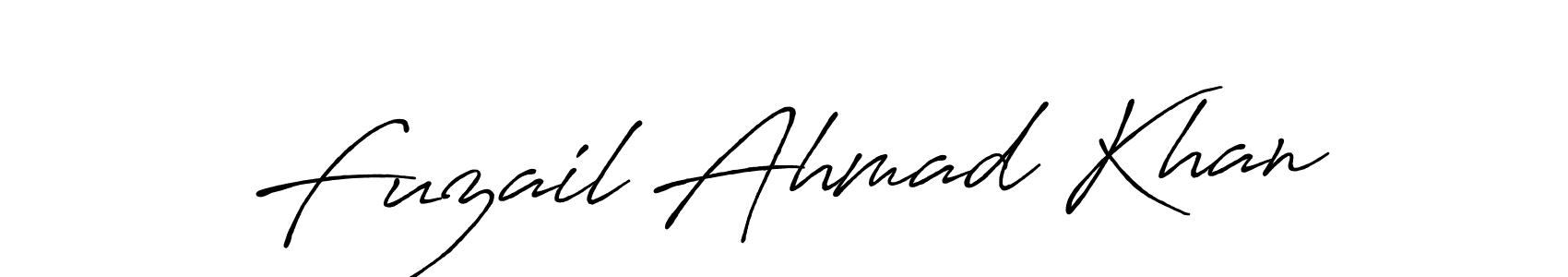 How to make Fuzail Ahmad Khan name signature. Use Antro_Vectra_Bolder style for creating short signs online. This is the latest handwritten sign. Fuzail Ahmad Khan signature style 7 images and pictures png