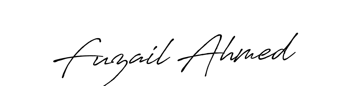 Fuzail Ahmed stylish signature style. Best Handwritten Sign (Antro_Vectra_Bolder) for my name. Handwritten Signature Collection Ideas for my name Fuzail Ahmed. Fuzail Ahmed signature style 7 images and pictures png