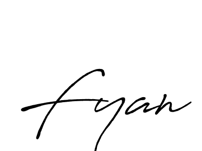 Fyan stylish signature style. Best Handwritten Sign (Antro_Vectra_Bolder) for my name. Handwritten Signature Collection Ideas for my name Fyan. Fyan signature style 7 images and pictures png