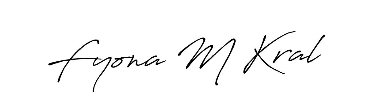 Antro_Vectra_Bolder is a professional signature style that is perfect for those who want to add a touch of class to their signature. It is also a great choice for those who want to make their signature more unique. Get Fyona M Kral name to fancy signature for free. Fyona M Kral signature style 7 images and pictures png