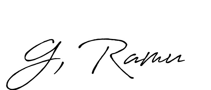 How to make G, Ramu name signature. Use Antro_Vectra_Bolder style for creating short signs online. This is the latest handwritten sign. G, Ramu signature style 7 images and pictures png