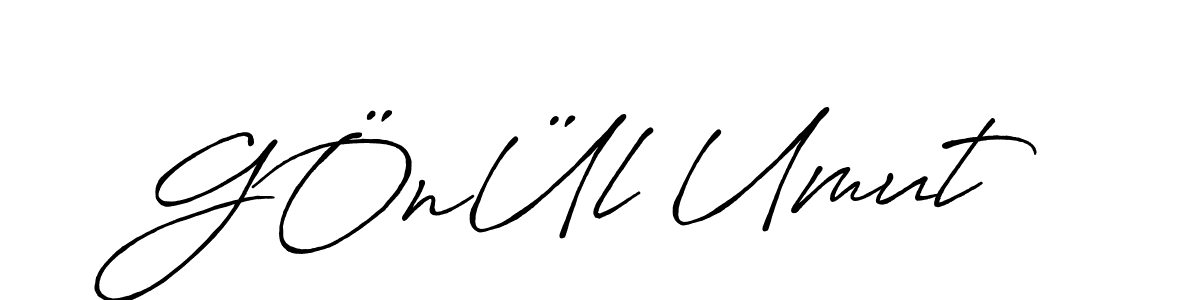 Antro_Vectra_Bolder is a professional signature style that is perfect for those who want to add a touch of class to their signature. It is also a great choice for those who want to make their signature more unique. Get GÖnÜl Umut name to fancy signature for free. GÖnÜl Umut signature style 7 images and pictures png