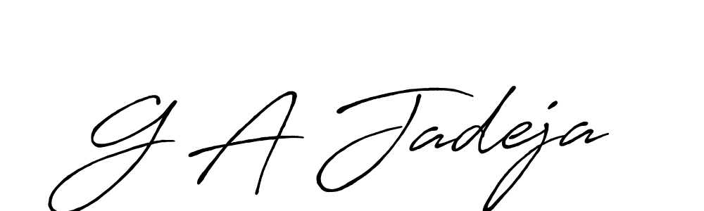 Also we have G A Jadeja name is the best signature style. Create professional handwritten signature collection using Antro_Vectra_Bolder autograph style. G A Jadeja signature style 7 images and pictures png