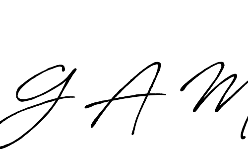 Use a signature maker to create a handwritten signature online. With this signature software, you can design (Antro_Vectra_Bolder) your own signature for name G A M. G A M signature style 7 images and pictures png