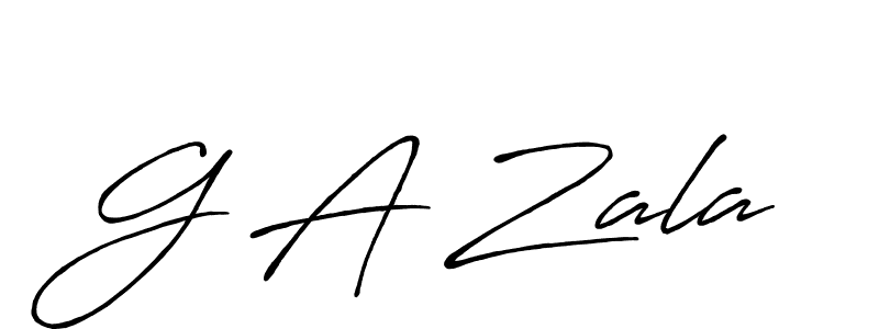 How to make G A Zala name signature. Use Antro_Vectra_Bolder style for creating short signs online. This is the latest handwritten sign. G A Zala signature style 7 images and pictures png