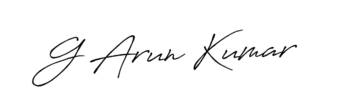 Make a beautiful signature design for name G Arun Kumar. With this signature (Antro_Vectra_Bolder) style, you can create a handwritten signature for free. G Arun Kumar signature style 7 images and pictures png