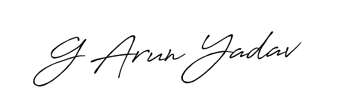 The best way (Antro_Vectra_Bolder) to make a short signature is to pick only two or three words in your name. The name G Arun Yadav include a total of six letters. For converting this name. G Arun Yadav signature style 7 images and pictures png