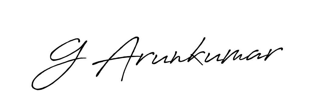 Make a beautiful signature design for name G Arunkumar. With this signature (Antro_Vectra_Bolder) style, you can create a handwritten signature for free. G Arunkumar signature style 7 images and pictures png