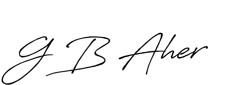 G B Aher stylish signature style. Best Handwritten Sign (Antro_Vectra_Bolder) for my name. Handwritten Signature Collection Ideas for my name G B Aher. G B Aher signature style 7 images and pictures png