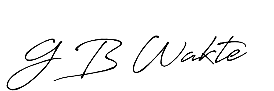 Also we have G B Wakte name is the best signature style. Create professional handwritten signature collection using Antro_Vectra_Bolder autograph style. G B Wakte signature style 7 images and pictures png