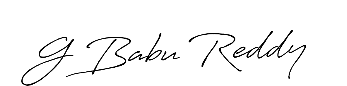 G Babu Reddy stylish signature style. Best Handwritten Sign (Antro_Vectra_Bolder) for my name. Handwritten Signature Collection Ideas for my name G Babu Reddy. G Babu Reddy signature style 7 images and pictures png