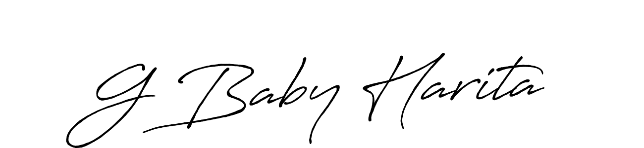 How to make G Baby Harita name signature. Use Antro_Vectra_Bolder style for creating short signs online. This is the latest handwritten sign. G Baby Harita signature style 7 images and pictures png