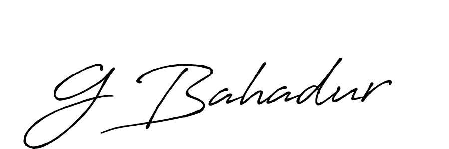 The best way (Antro_Vectra_Bolder) to make a short signature is to pick only two or three words in your name. The name G Bahadur include a total of six letters. For converting this name. G Bahadur signature style 7 images and pictures png
