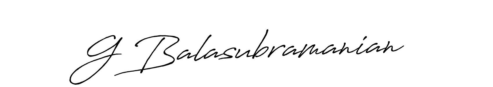 Design your own signature with our free online signature maker. With this signature software, you can create a handwritten (Antro_Vectra_Bolder) signature for name G Balasubramanian. G Balasubramanian signature style 7 images and pictures png