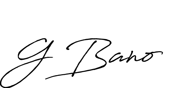 G Bano stylish signature style. Best Handwritten Sign (Antro_Vectra_Bolder) for my name. Handwritten Signature Collection Ideas for my name G Bano. G Bano signature style 7 images and pictures png