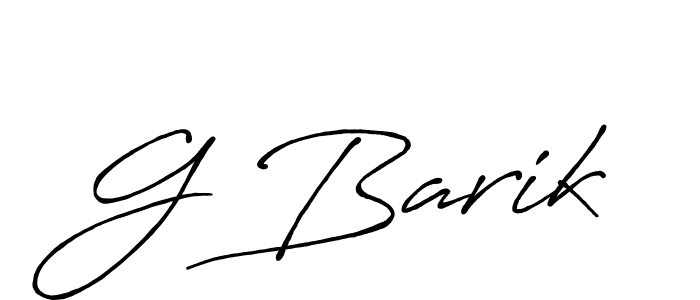 Use a signature maker to create a handwritten signature online. With this signature software, you can design (Antro_Vectra_Bolder) your own signature for name G Barik. G Barik signature style 7 images and pictures png