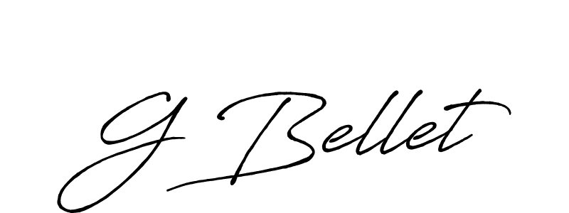 The best way (Antro_Vectra_Bolder) to make a short signature is to pick only two or three words in your name. The name G Bellet include a total of six letters. For converting this name. G Bellet signature style 7 images and pictures png