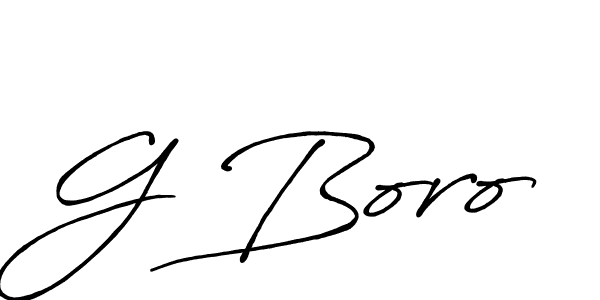 Use a signature maker to create a handwritten signature online. With this signature software, you can design (Antro_Vectra_Bolder) your own signature for name G Boro. G Boro signature style 7 images and pictures png
