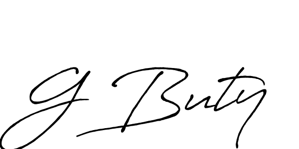 G Buty stylish signature style. Best Handwritten Sign (Antro_Vectra_Bolder) for my name. Handwritten Signature Collection Ideas for my name G Buty. G Buty signature style 7 images and pictures png