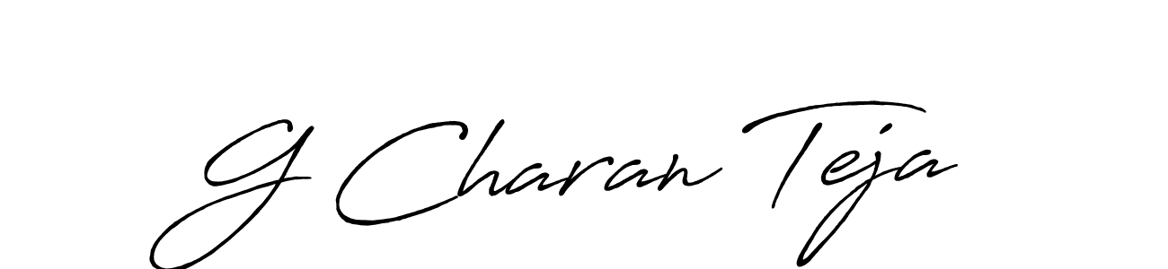 How to make G Charan Teja name signature. Use Antro_Vectra_Bolder style for creating short signs online. This is the latest handwritten sign. G Charan Teja signature style 7 images and pictures png