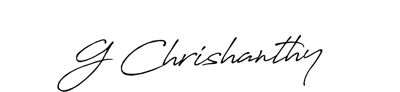 How to make G Chrishanthy name signature. Use Antro_Vectra_Bolder style for creating short signs online. This is the latest handwritten sign. G Chrishanthy signature style 7 images and pictures png