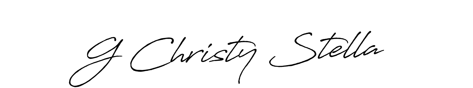 The best way (Antro_Vectra_Bolder) to make a short signature is to pick only two or three words in your name. The name G Christy Stella include a total of six letters. For converting this name. G Christy Stella signature style 7 images and pictures png