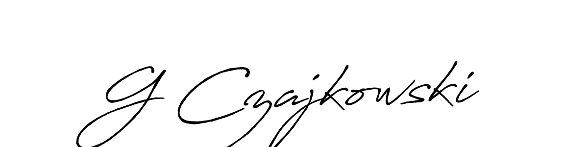 How to make G Czajkowski name signature. Use Antro_Vectra_Bolder style for creating short signs online. This is the latest handwritten sign. G Czajkowski signature style 7 images and pictures png