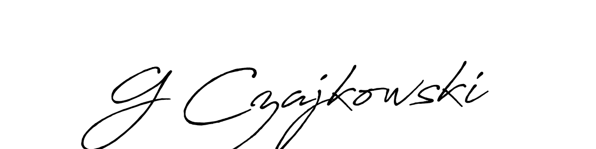 How to make G Czajkowski name signature. Use Antro_Vectra_Bolder style for creating short signs online. This is the latest handwritten sign. G Czajkowski signature style 7 images and pictures png