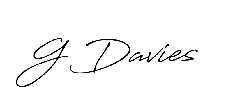 The best way (Antro_Vectra_Bolder) to make a short signature is to pick only two or three words in your name. The name G Davies include a total of six letters. For converting this name. G Davies signature style 7 images and pictures png