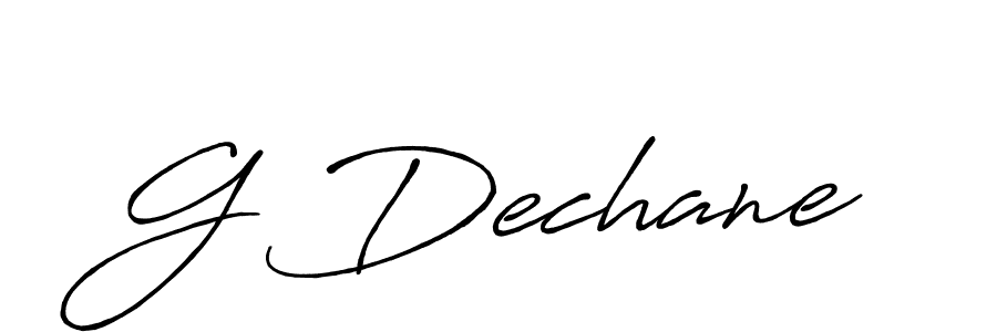 How to make G Dechane name signature. Use Antro_Vectra_Bolder style for creating short signs online. This is the latest handwritten sign. G Dechane signature style 7 images and pictures png