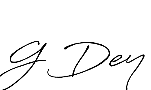 The best way (Antro_Vectra_Bolder) to make a short signature is to pick only two or three words in your name. The name G Dey include a total of six letters. For converting this name. G Dey signature style 7 images and pictures png