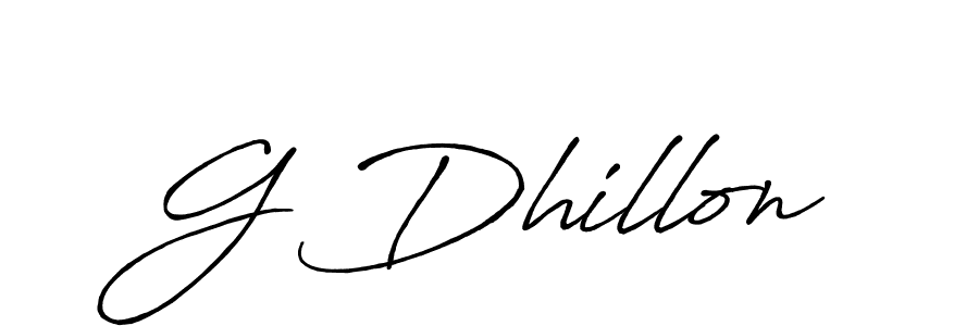 G Dhillon stylish signature style. Best Handwritten Sign (Antro_Vectra_Bolder) for my name. Handwritten Signature Collection Ideas for my name G Dhillon. G Dhillon signature style 7 images and pictures png