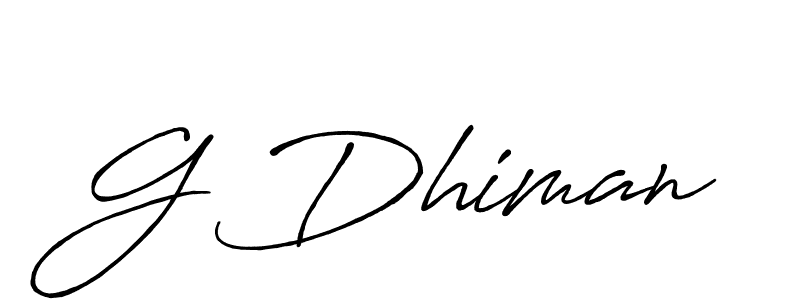How to make G Dhiman signature? Antro_Vectra_Bolder is a professional autograph style. Create handwritten signature for G Dhiman name. G Dhiman signature style 7 images and pictures png
